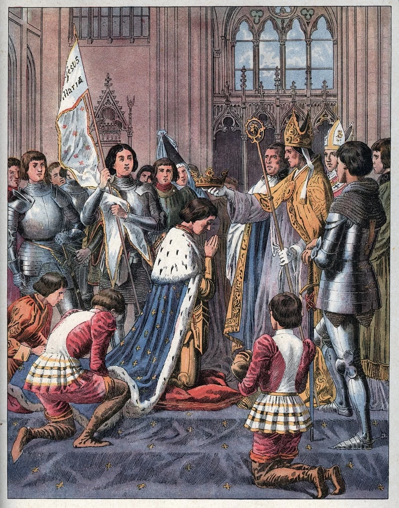Frederic Theodore Lix - Giovanna d'Arco prende parte alla cerimonia di incoronazione di Carlo VII a Reims il 17 luglio 1429